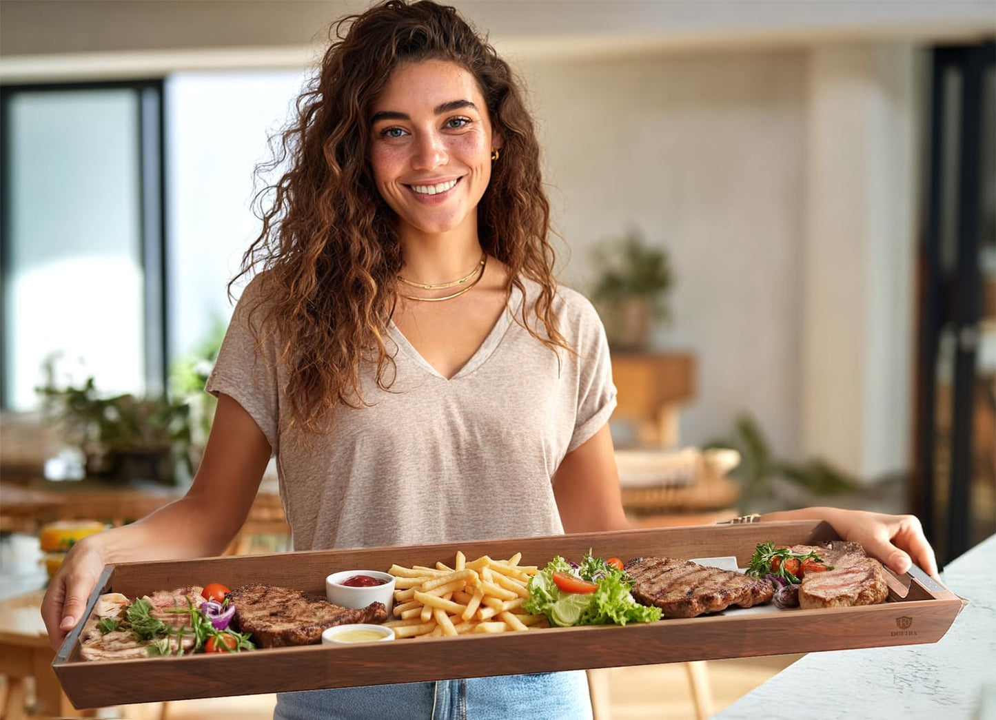 Acacia Wood Serving Tray, 36×12in Large Charcuterie Boards for Party | Create Stunning Charcuterie Display with Cheese, Meat, Appetizers, Perfect For Entertaining, Gatherings, Kitchen, Home Décor