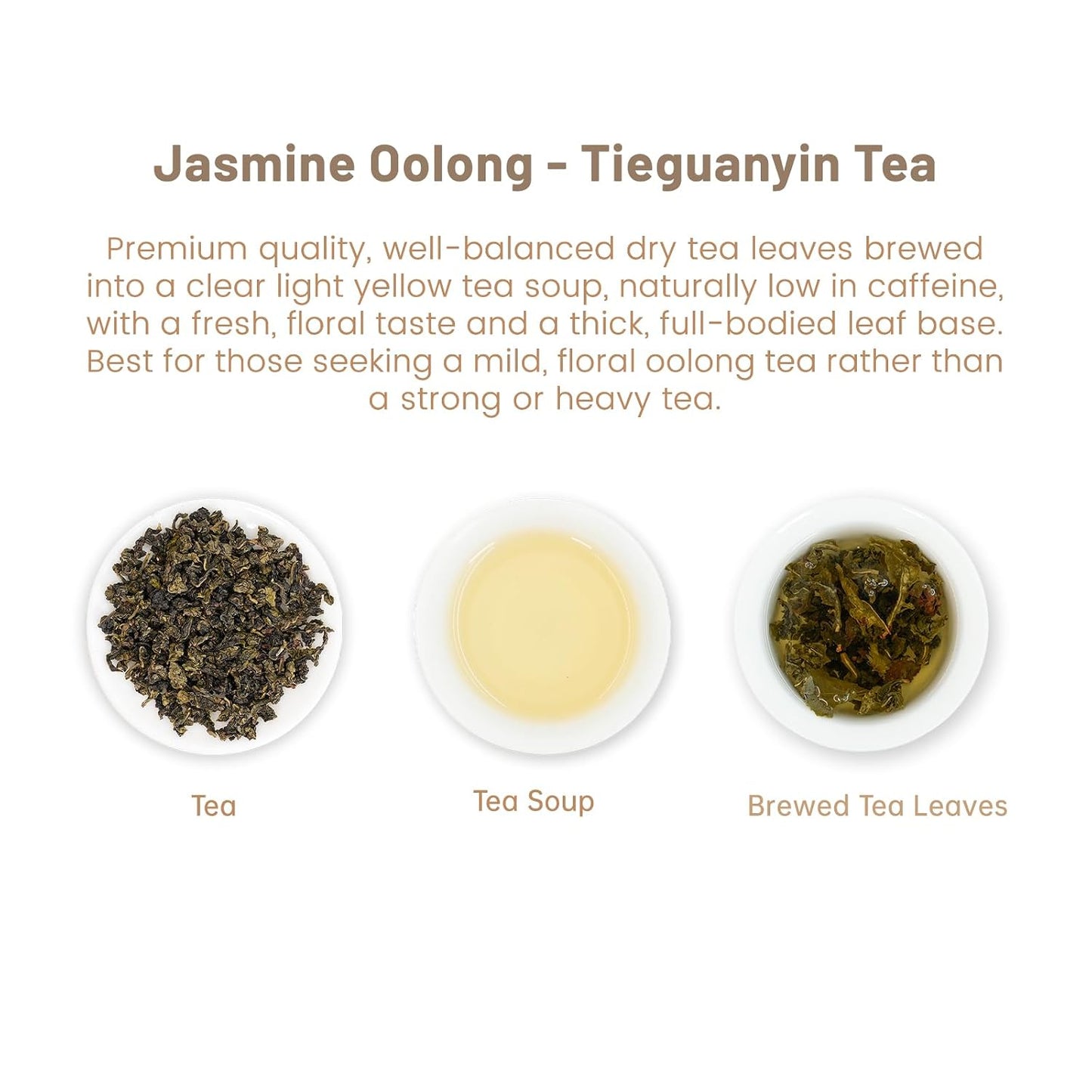iTeaworld Jasmine Oolong Loose Leaf Tea, Natural Jasmine Aroma(3.5oz) | Up to 300 Cups|Tieguanyin Oolong Scented with Jasmine|No Sugar and Additives|Easy Mug Cold&amp;Hot Brewing