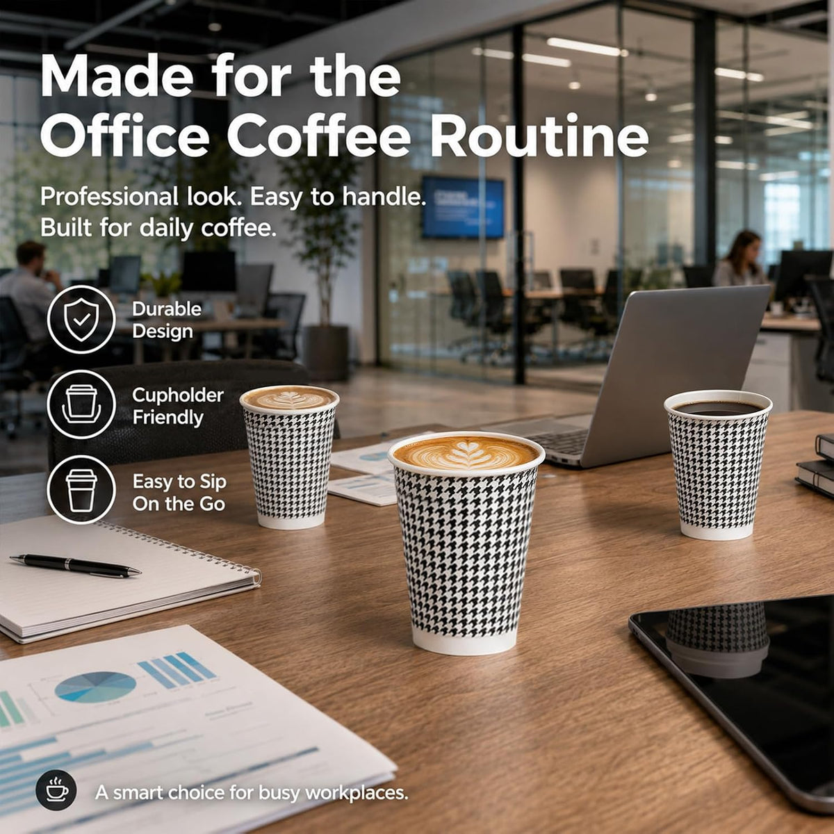TOPtoper 8 oz Coffee Cups 200 Pack【WITHOUT LIDS】 Insulated Corrugated Disposable Paper Cups To Go, Double Wall Paper Hot Cups Bulk for Hot Beverage or Cold Drinks