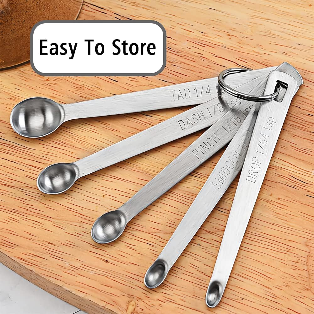 2PCS 1/10 Teaspoon(1/10tsp, 0.5ml) Single Tiny Measuring Spoon, Small Individual Stainless Steel Measure Spoons Only