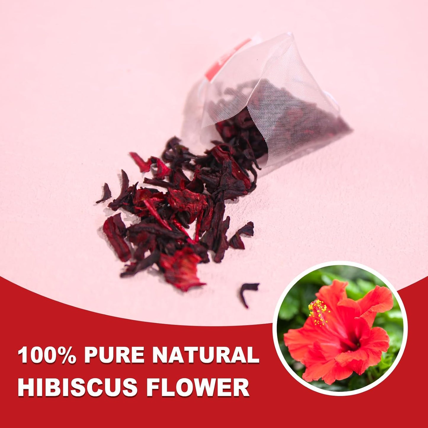 TEARELAE - Hibiscus Tea Bags, 80 Count, 100% Pure Hibiscus Flowers | Country of origin Nigeria, Non-GMO and caffeine-free, aid digestion and support heart health