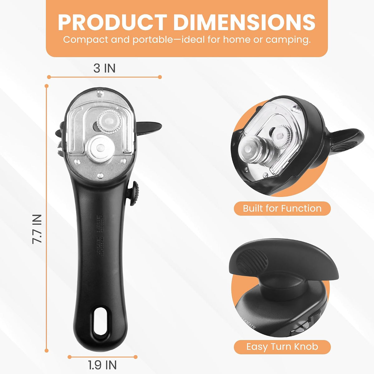 Bellemain Ergonomic Can Opener, Easy Safe-Cut for Seniors &amp; Restaurants