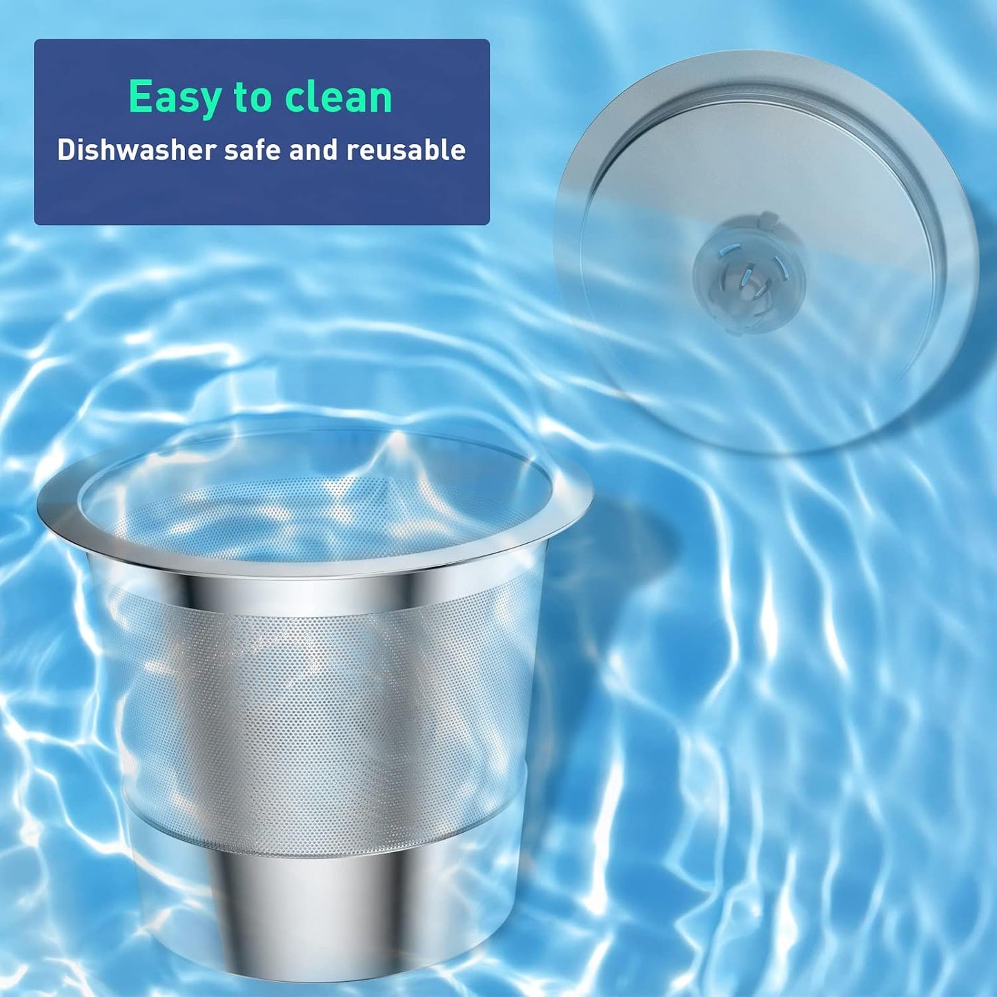 K Cup Reusable Coffee Pods, Stainless Steel Reusable K Cups Coffee Filter Compatible for Keurig 1.0 &amp; 2.0 Coffee Makers, Non-BPA Stainless Steel Reusable K Cup(1 pack)