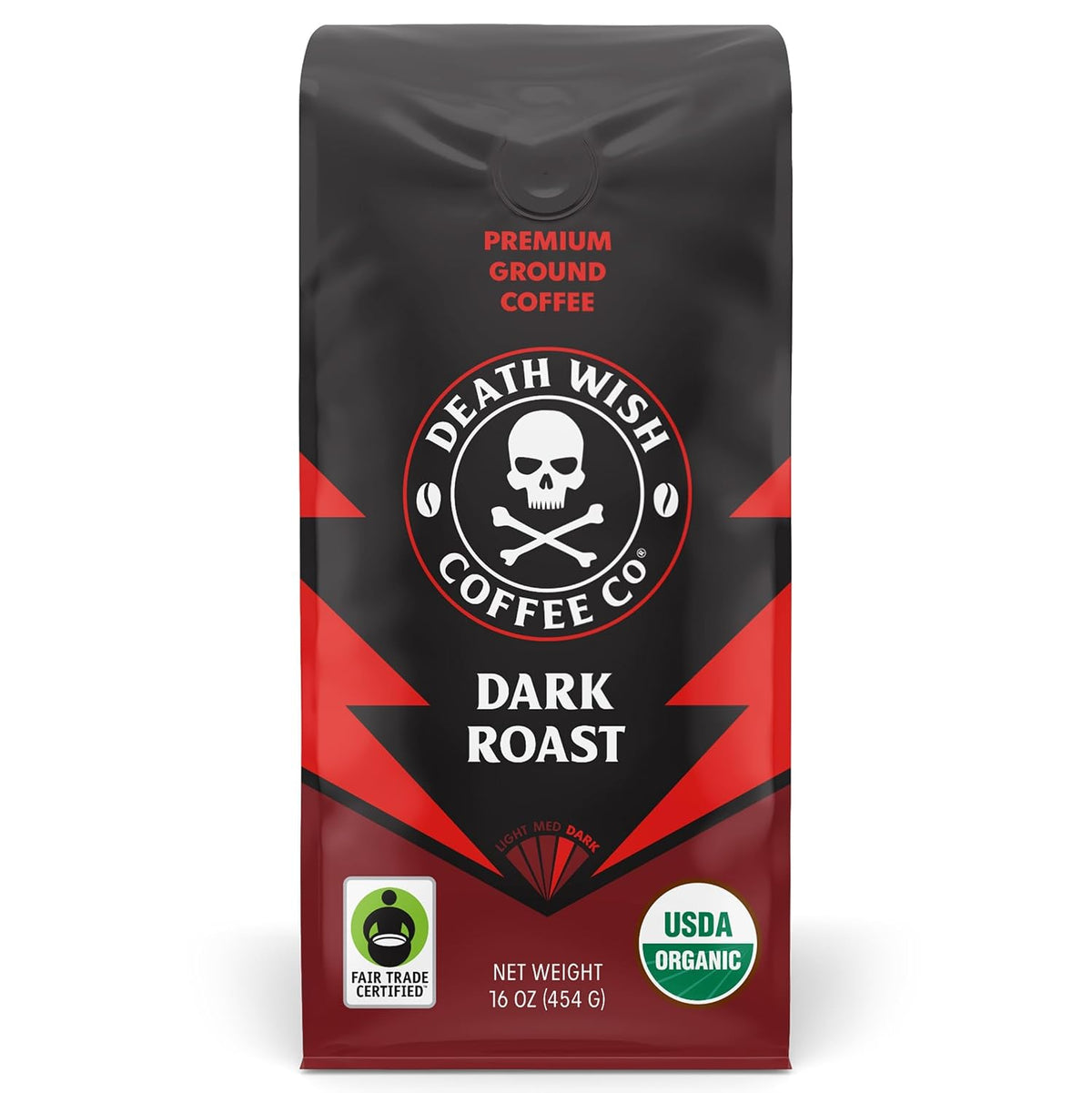 Death Wish Coffee Organic Dark Roast Ground Coffee