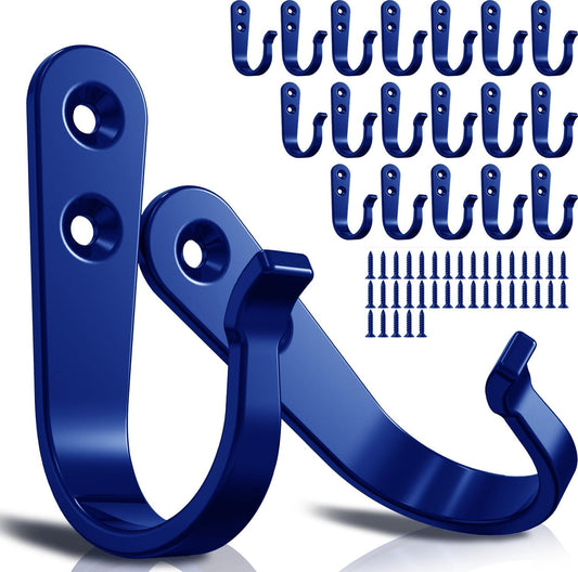 20PCS Wall Hooks for hanging, Metal Wall Hooks for Coats, Coat hooks for Wall, Heavy Duty Single Prong Wall Hooks With 40
