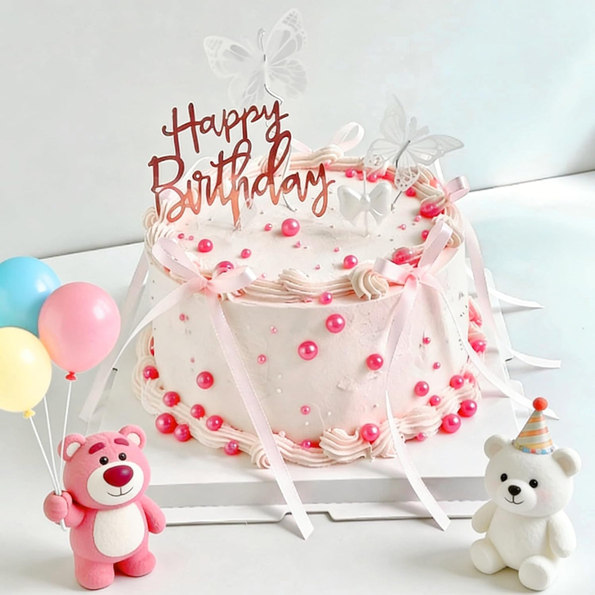 Deep Pink Pearl Sprinkles for Cake Decorating