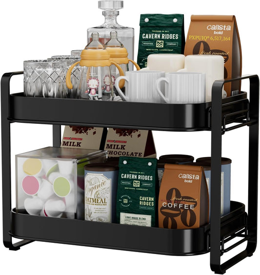 2-Tier Cup Drying Rack & Coffee Bar Accessories with Drying Tray, Coffe Mug Holder Rack for Countertop - Baby Bottle