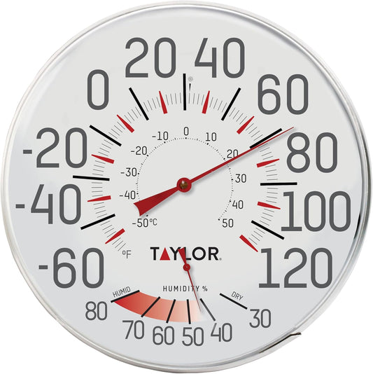 Taylor Precision Products Humidiguide Dial Thermometer (12-Inch), White, One Size