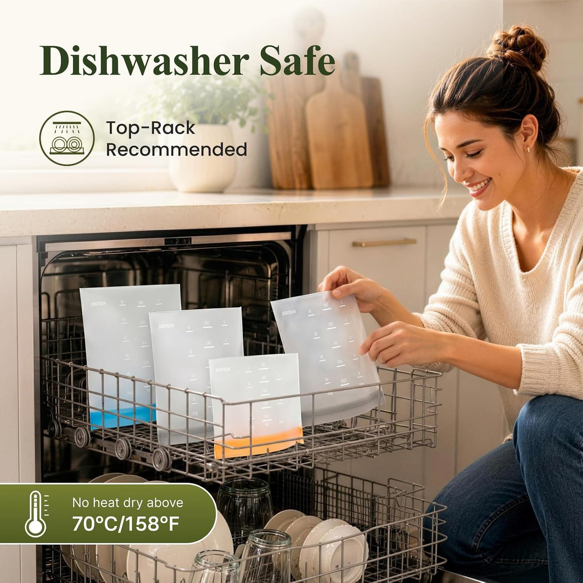 Dishwasher Safe Reusable Storage Bags Stand Up - BPA Free Reusable Sandwich Bags - Leakproof Gallon Freezer Bags, Silicone Food Storage Bags - Multicolor 3 Gallon + 3 Sandwich + 3 Snack Bags