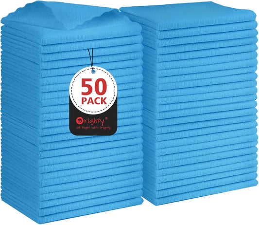 Orighty Cleaning Cloths, Shop Towels 50 Pack, Shop Rags Reusable, Microfiber Cleaning Rags Bulk for Cars, Multi-Purpose Lint