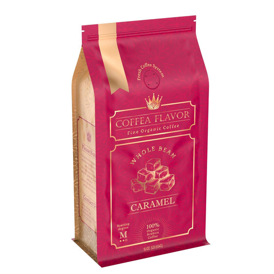 Caramel Flavored Whole Bean Coffee – 100% Arabica, Single Origin, Medium Roast, Naturally Sweetened, Velvety Smooth Flavor –