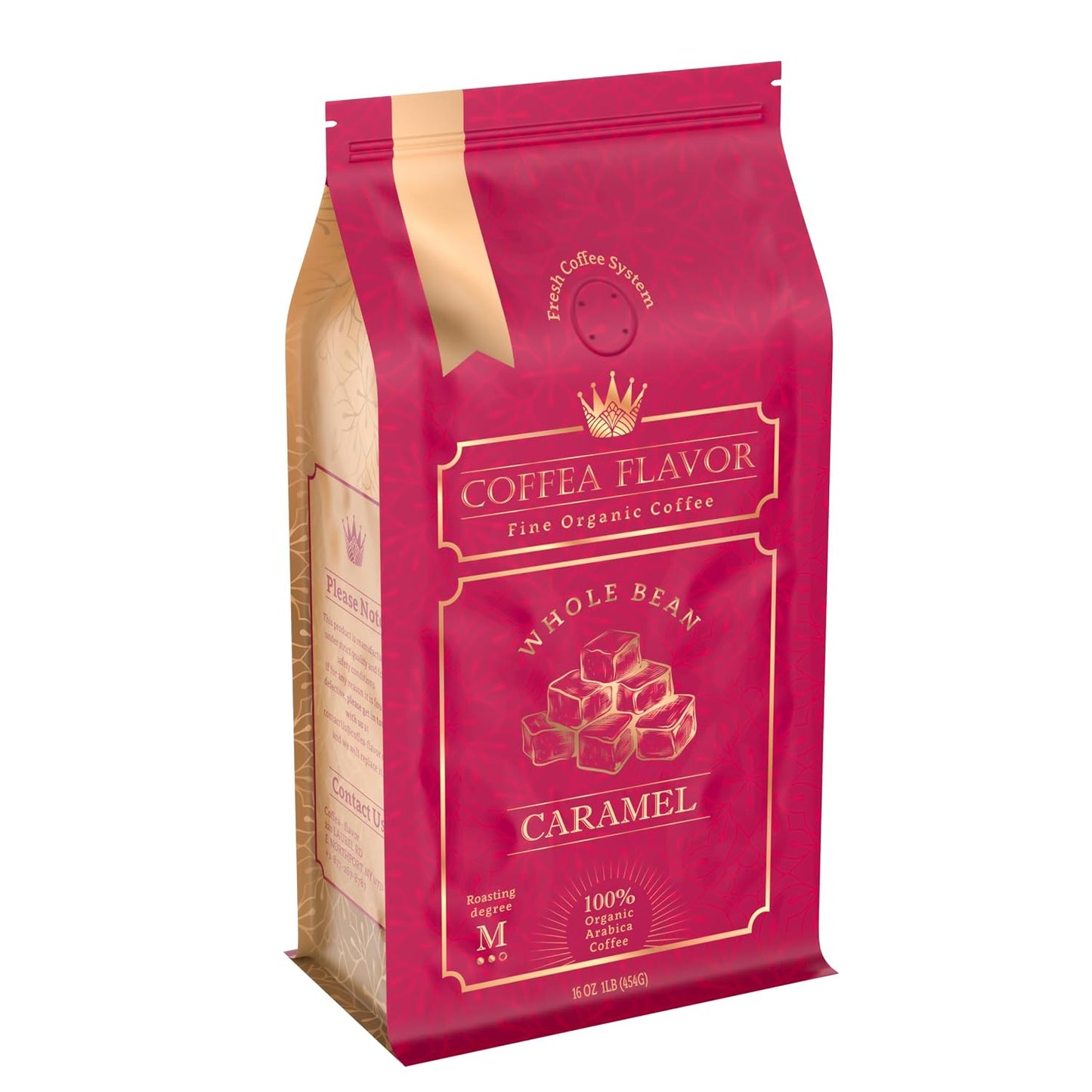 Organic Whole Bean Coffee Medium Roast (16oz) - Caramel Flavored