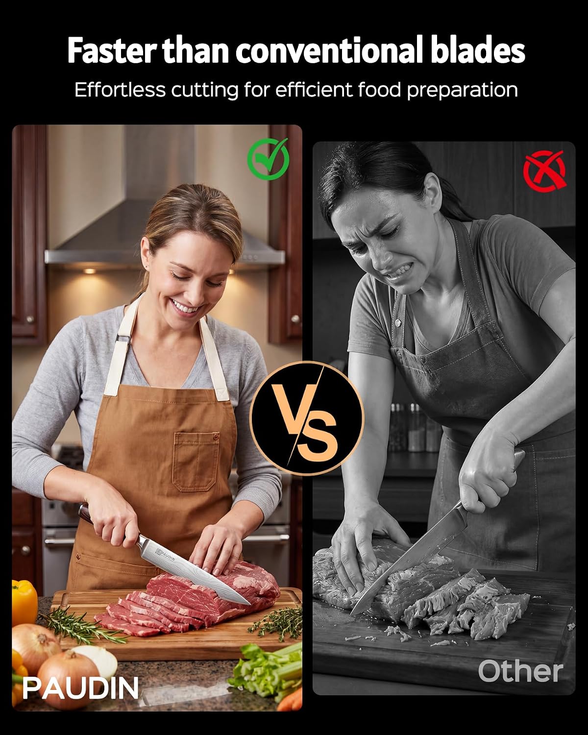 PAUDIN Carving Knife 8 inch, Ultra Sharp Brisket Slicing Knives