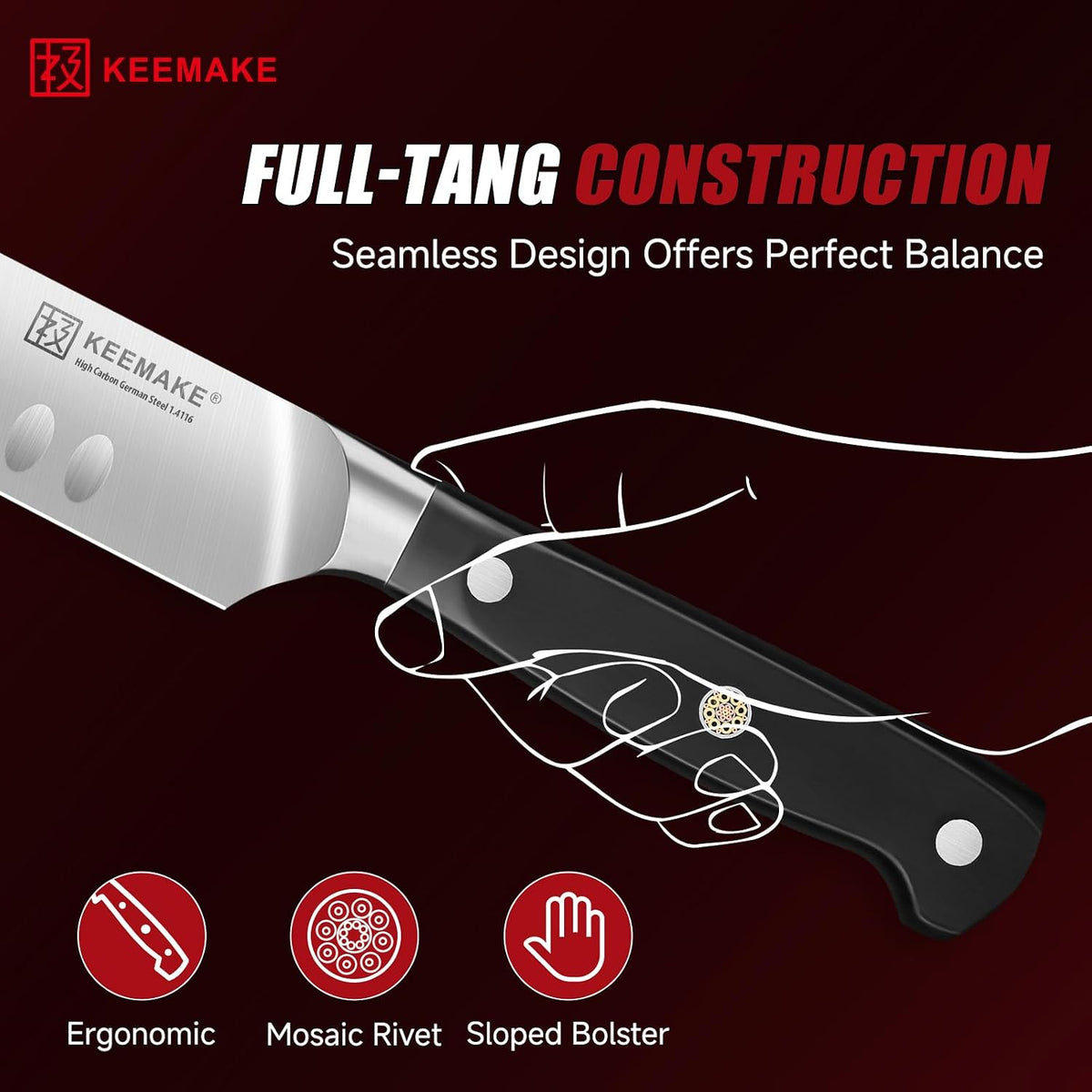 KEEMAKE Carving Knife Set, Brisket Slicing Knife &amp; Boning Knife For Meat