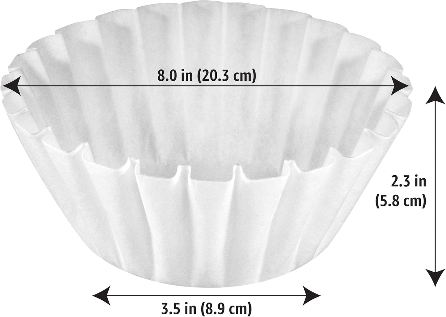 Amazon Basics Basket Coffee Filters for 8-12 Cup Coffee Makers, White, 200 Count
