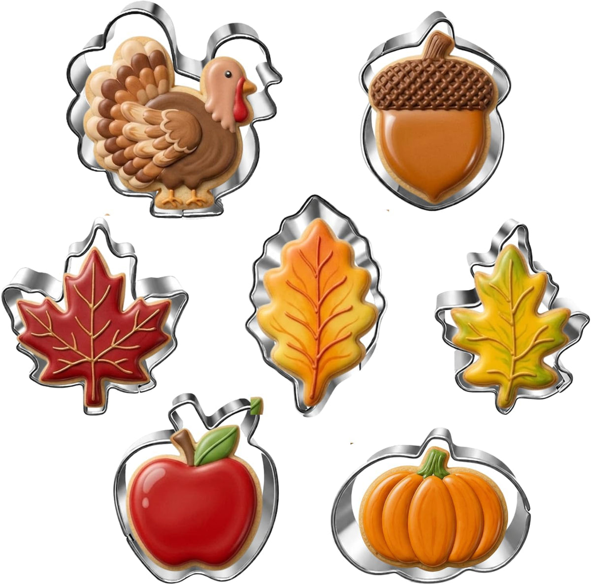 7 Pcs Mini Fall Cookie Cutter Set