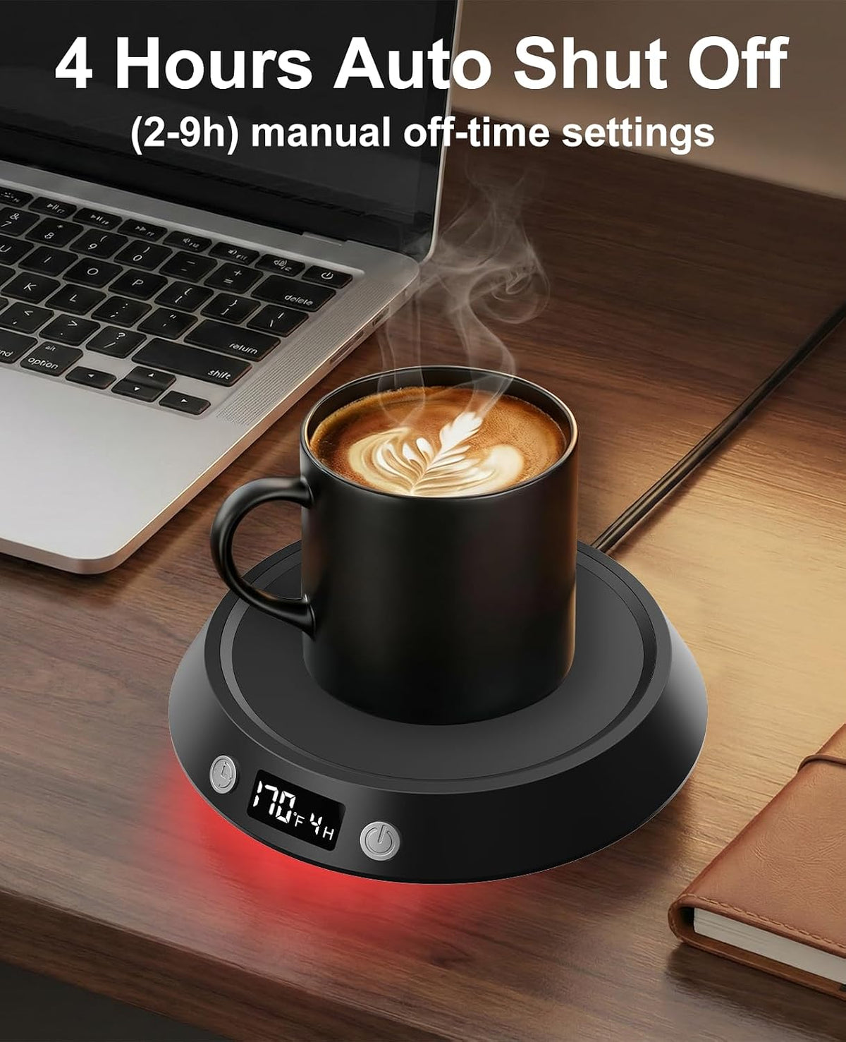 Kepwam Mug Warmer for Desk, Coffee Warmer with 3 Temp Settings &amp; 2-9H Timer