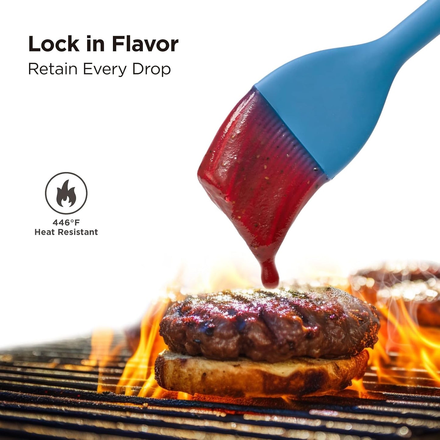 Kitchen Mama WaltzGrip Platinum Silicone Basting Pastry Brush, Blue | Heat-Resistant, For Cooking, Baking, Grilling, Spreading Oil or Butter, Dishwasher-Safe
