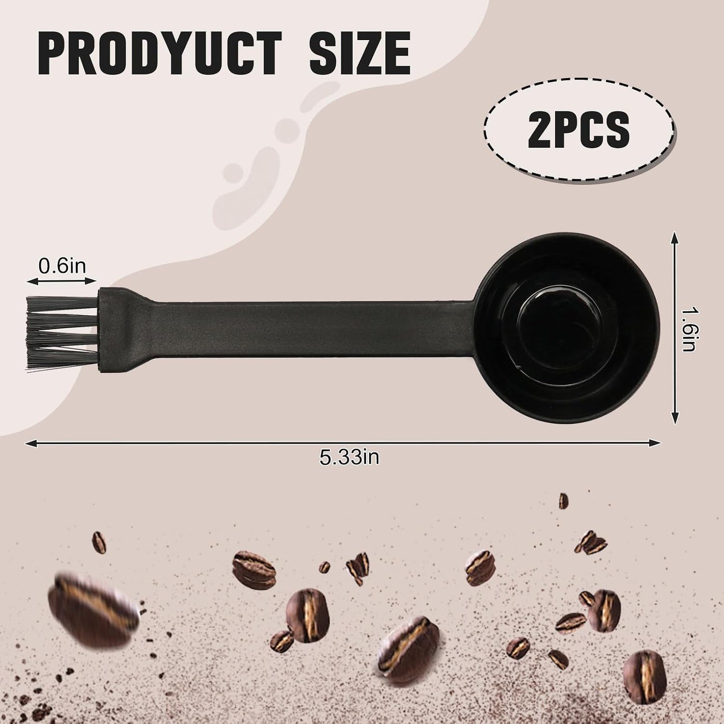 Coffee Spoon With Espresso Grinder Brush 2 in 1 Brush for Cuisinart DBM-8P1