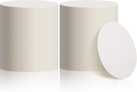 TaoBary 200 Pcs Disposable Paper Coasters Bulk 1MM, 4 Inch Round Cardboard Coasters Blank for Bar Drinks DIY Crafts Arts Wedding (White)