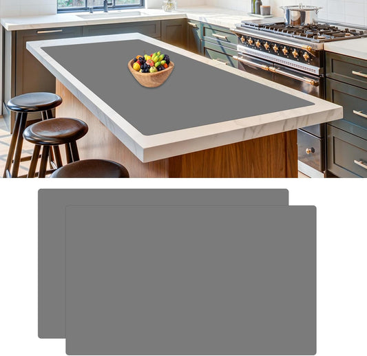 2 Pack Large Silicone Mats for Kitchen Counter, 36''x24''(90cmx60cm) Heat Resistant Mat for Kitchen Island, Waterproof