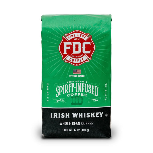 Fire Department Coffee - Gives Back to Firefighters - Irish Whiskey Infused Coffee Beans - Medium Roast - Non-Alcoholic -