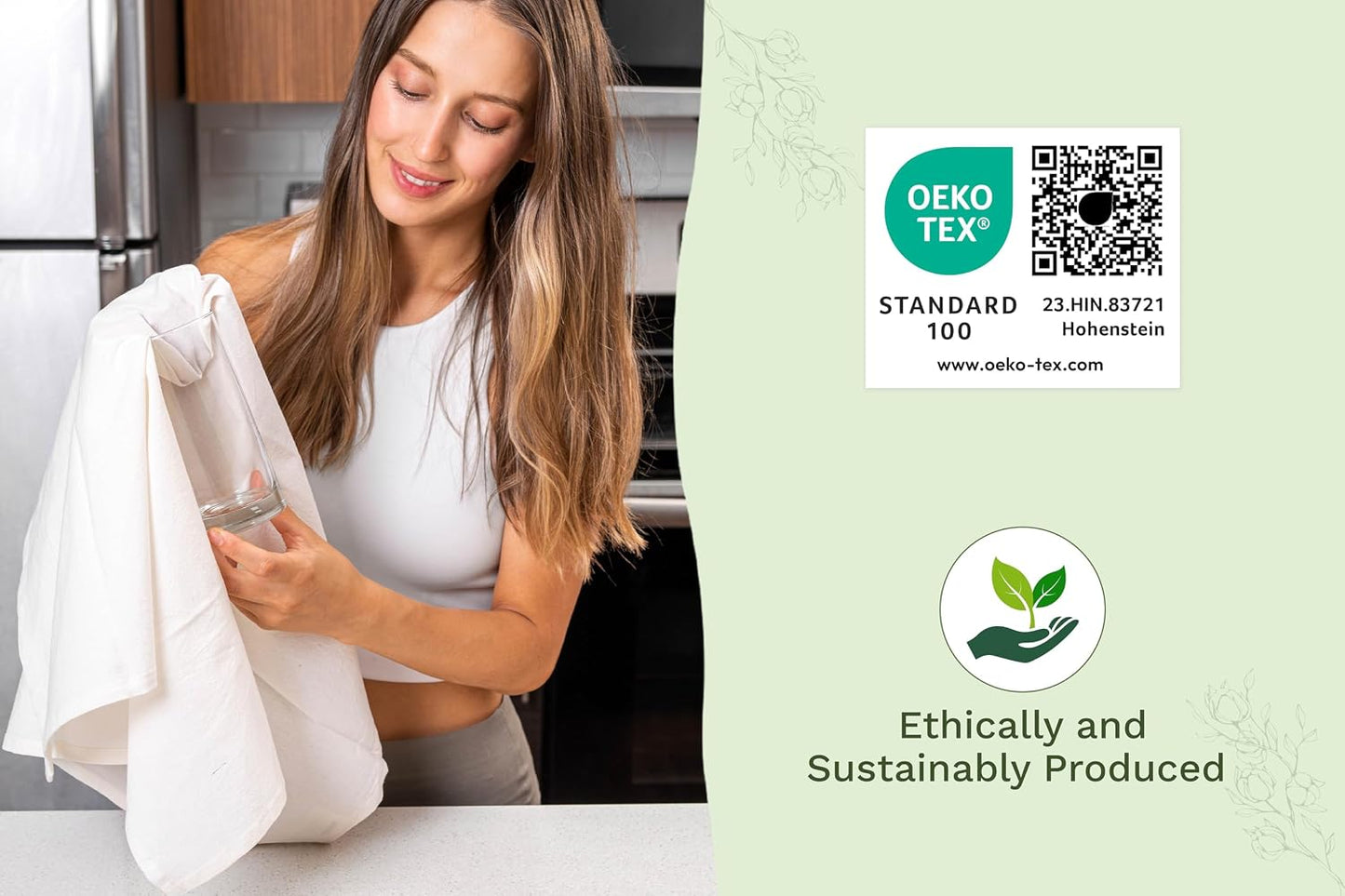 Organic Cotton Flour Sack Kitchen Towels - 10 Pack, Off-White Organic Cotton Tea Towels - Extra Large Flour Sack Cotton Dish Towels- Lint-Free Unbleached Kitchen Towels - 27"x27" (Off-White - 10 Pack)