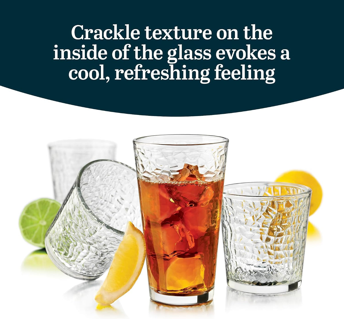 Libbey Yucatan Textured Tumbler &amp; Rocks Drinking Glasses Set of 16 | Jumbo Margarita Glass Cups with 16.2 oz and 13 oz Capacities for Frozen Cocktails, Mocktails &amp; Entertaining