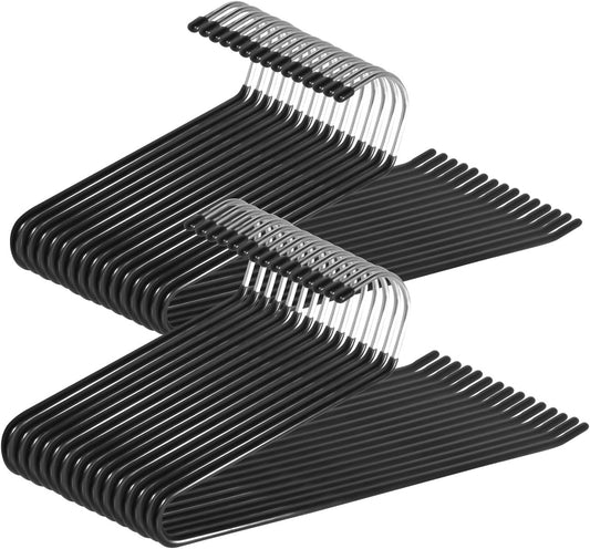 Pants Hangers,30-Pack Clothes Hangers Space Saving, Non-Slip Open-Ended Pant Hanger,Black Metal Hangers Design for