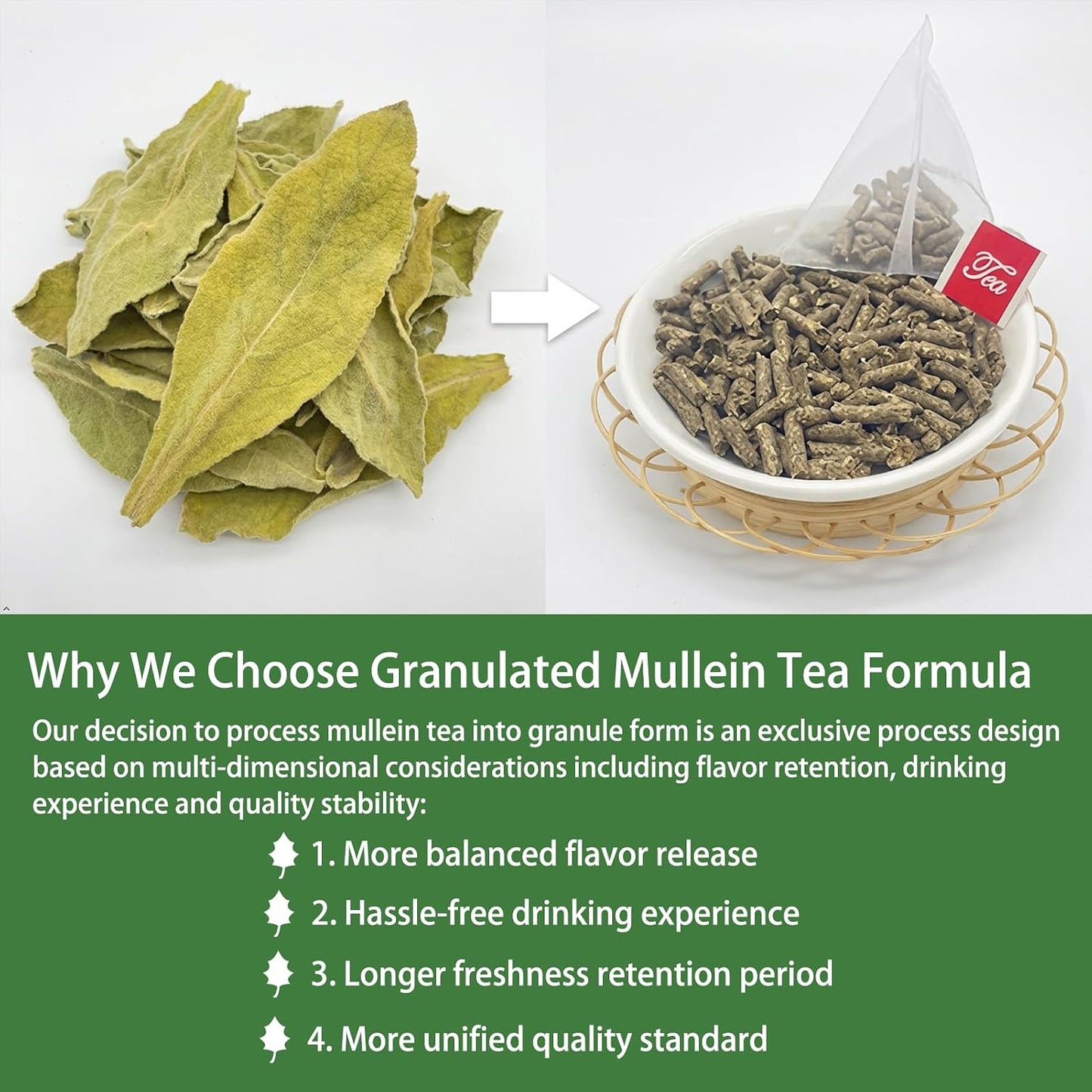 Samcci Mullein Leaf Tea Bags, 3g x 20 Count - Herbal Tea for Lungs | Original Compression Tech, 100% Pure Mullein Tea for Respiratory Support, Natural, Non-GMO, Caffeine &amp; Additives Free