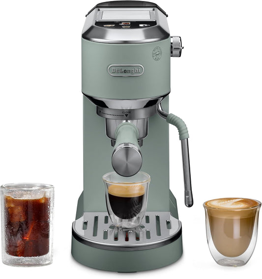 De'Longhi Dedica Duo Compact Espresso Machine - Cold Brew Coffee Maker with Milk Frother Wand- for Espresso