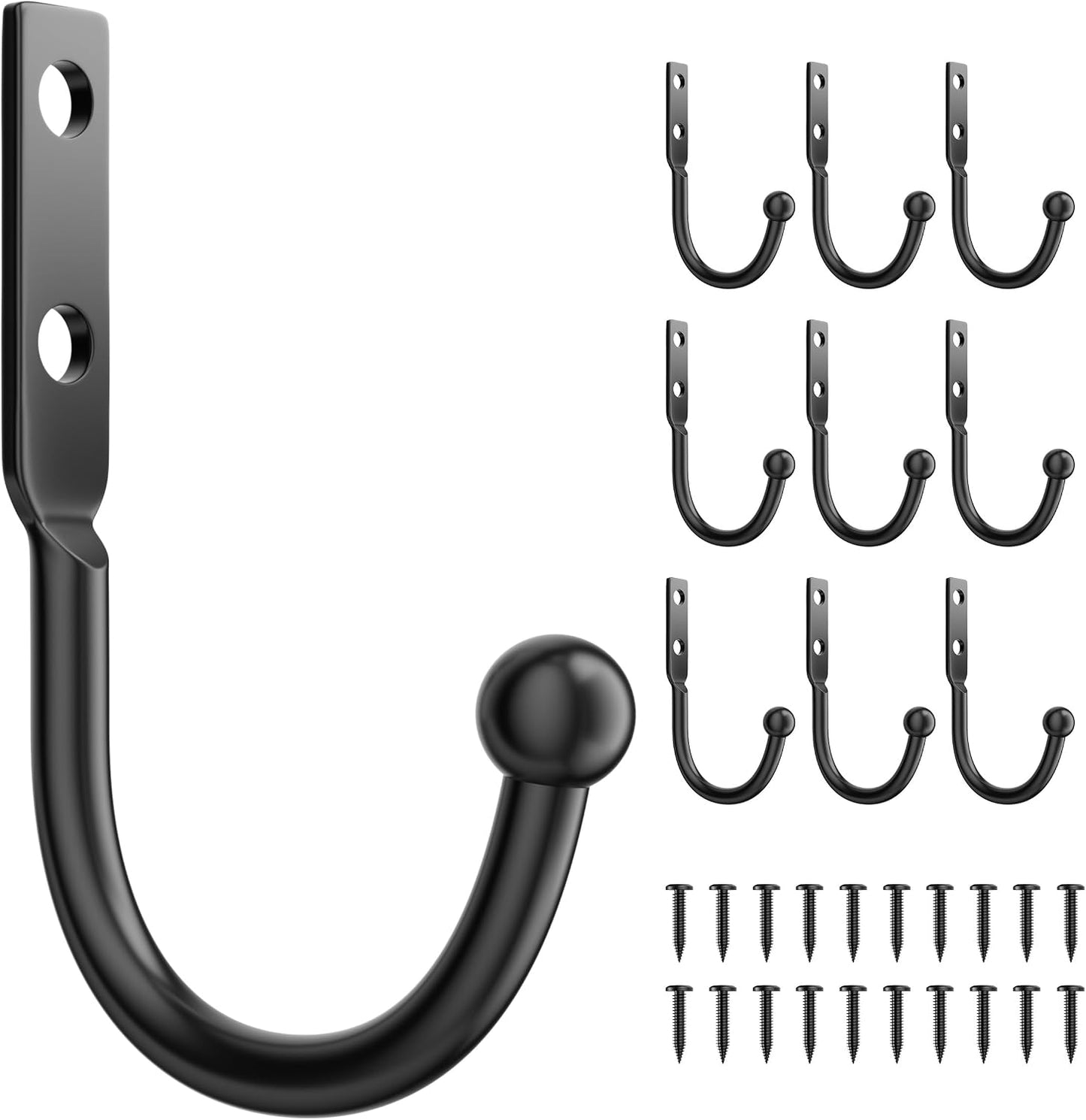 10 Pack Wall Hooks, Metal Hooks Wall Mount, Hold up to 45 Lbs