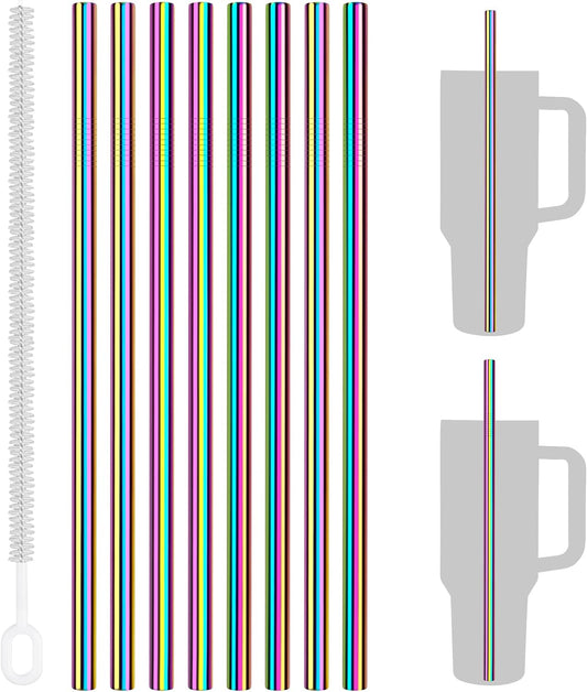 Tomorotec 8PCS Stainless Steel Straws Fit for 40oz Stanley Tumblers