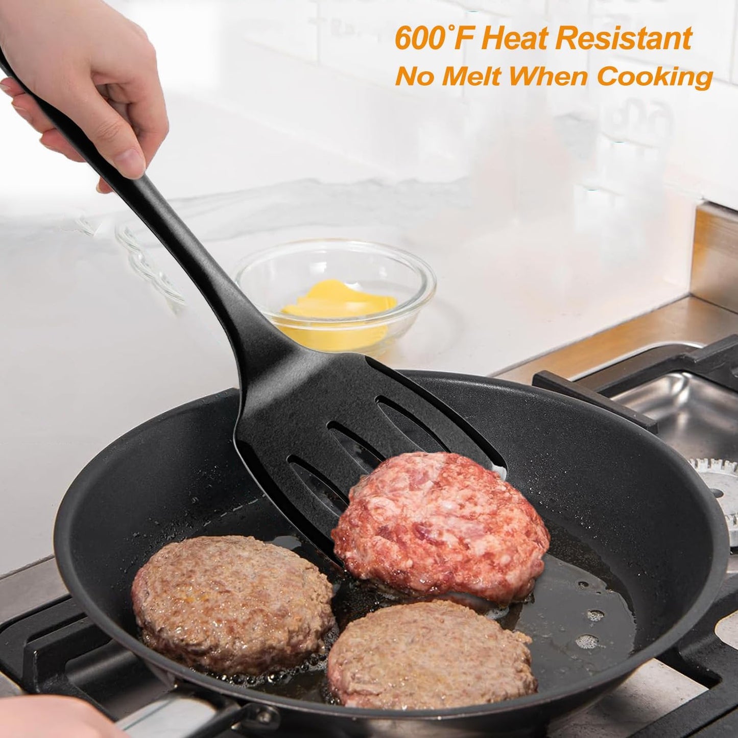 Silicone Cooking Utensils Set, Heat Resistant &amp; Non Stiick, 5Pack