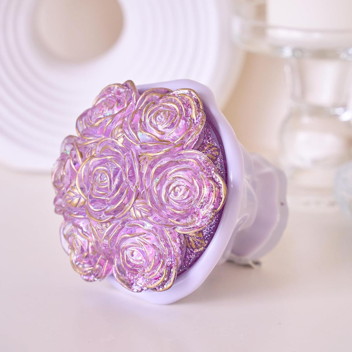 Rose Jar Resin Mold with Lid, Bouquet Shape Silicone Mold for Epoxy Resin