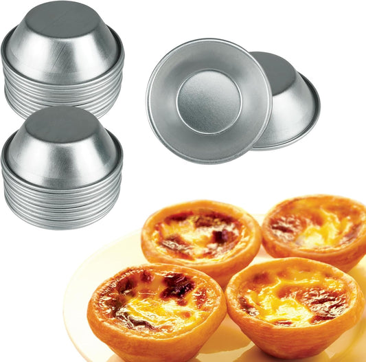 Weilan Egg Tart Mold 3 inch Mini Tiny Pie Muffin Cupcake Pans Tin 25 Pieces | Tiny Pie Muffin Cupcake Pans Small Puto Cup
