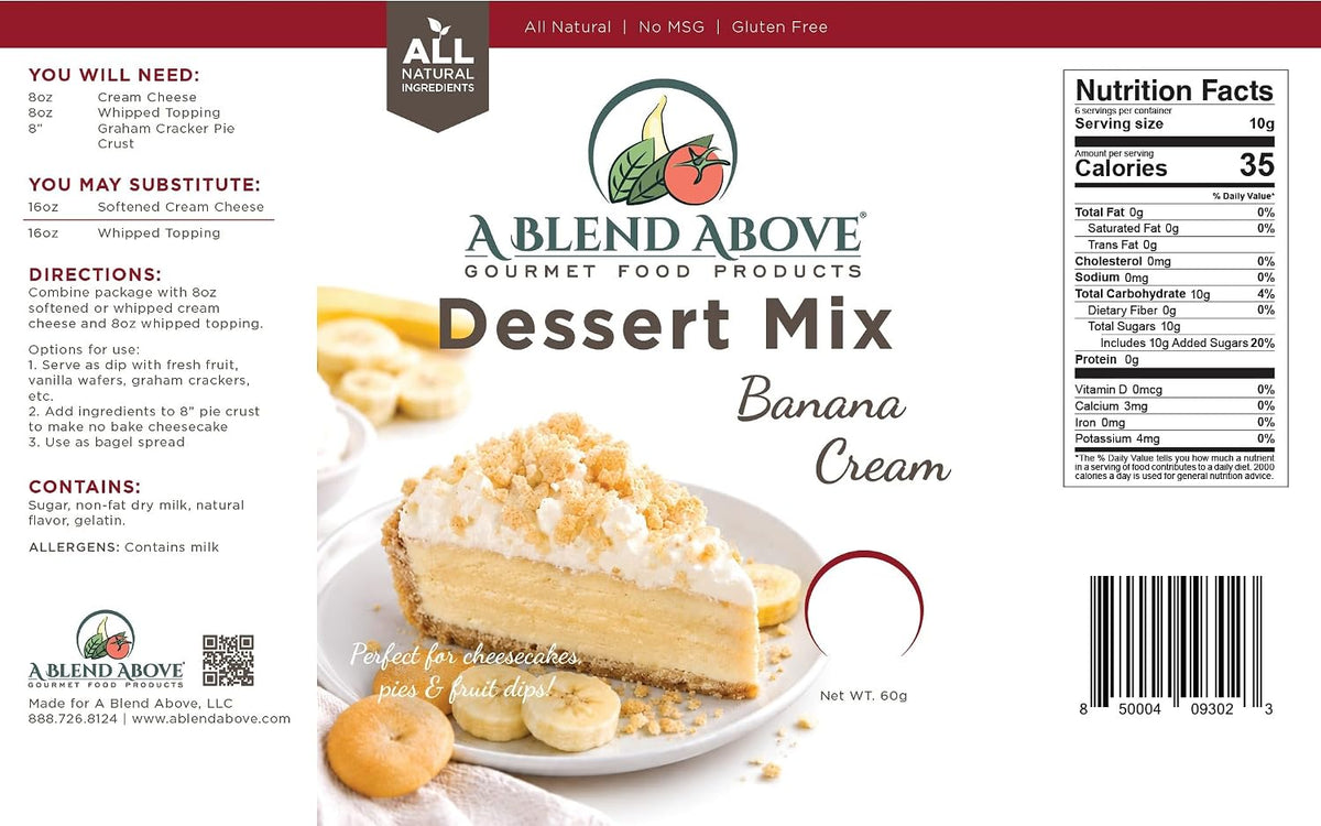 A Blend Above Banana Cream No-Bake Dessert Mix