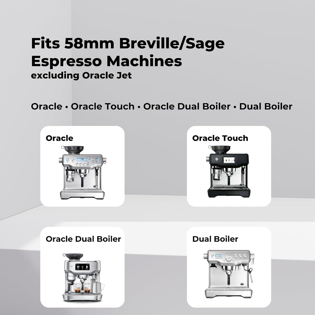 Stainless Steel Precision Kit Compatible with Dual Boiler Breville, Sage. IMS Precision Screen, Shower Holder, Silicone Gasket. Fits Oracle, Oracle Touch, Dual Boiler. Doesn't fit JET or 54mm models