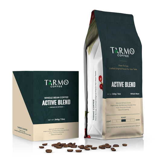 TARMO - ACTIVE BLEND | Low Acid ARABICA & ROBUSTA BLEND Whole Bean Coffee | Specialty Vietnamese Coffee | Single Origin
