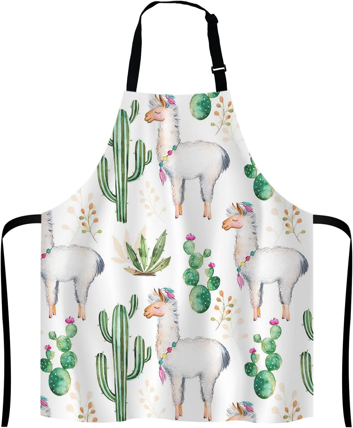 Llama Cacti Apron for Women and Men, Adjustable Kitchen Chef Apron for Cooking Baking - Cute Birthday, Anniversary, Mother's