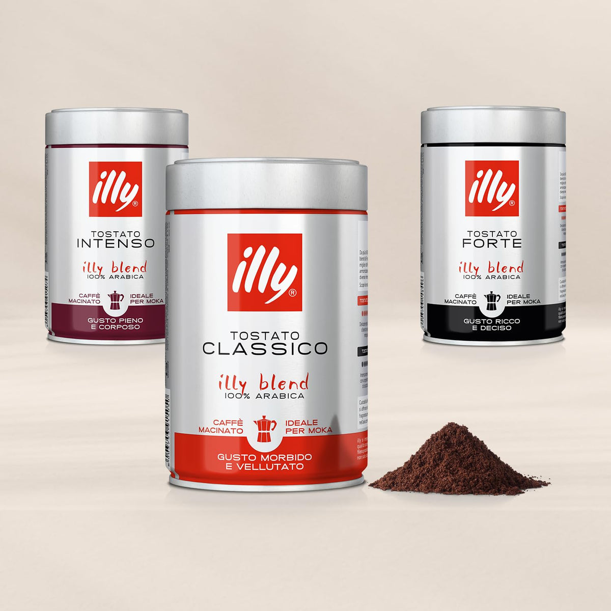illy Ground Moka Coffee, Classico Medium Roast, 8.8 oz