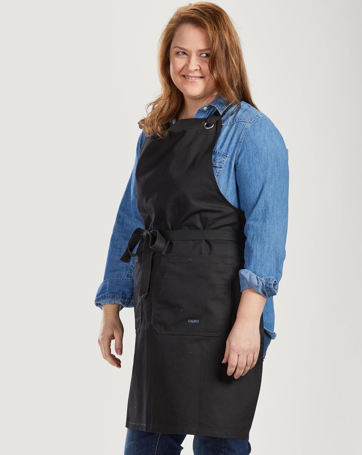 Caldo Crossback Kitchen Apron for Cooking (Black)