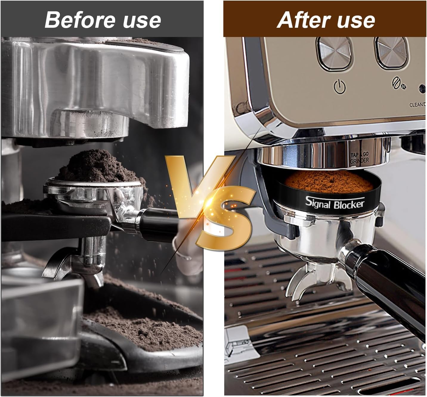 54mm Espresso Dosing Funnel &amp; 53.5mm Puck Screen for Breville: Magnetic Coffee Dosing Ring Aluminium Metal - Reusable 1.7mm Thickness 150μm Puck Screen 316 Stainless Steel | Fits All 54mm Portafilters