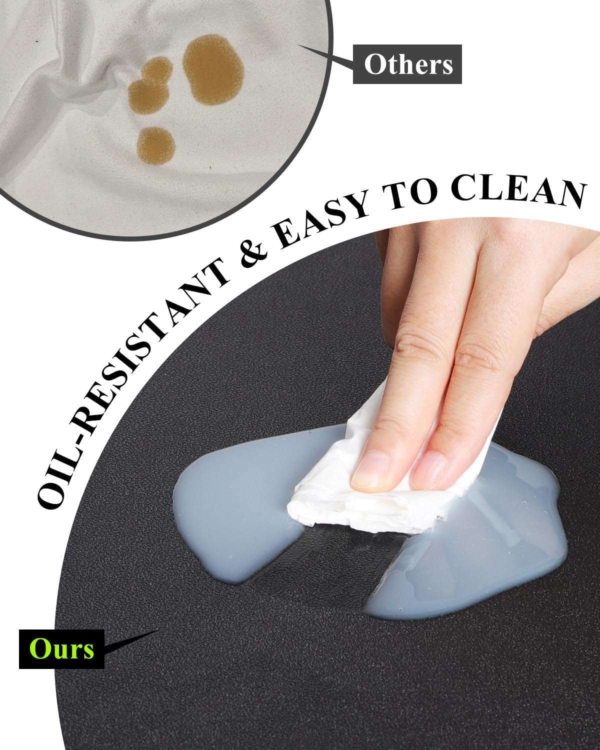 Black Plastic Table Cover Protector, 24" x 48" PVC Desk Pad Mat