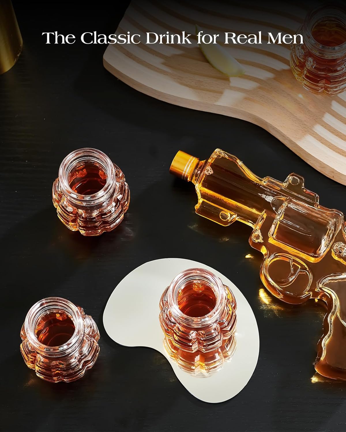 Kollea 8 x Grenade Shot Glass Set for Father's Day, Cool Shot Cups with Heavy Base, Birthday Gifts for Men Him Brother, For Whiskey, Tequila, Vodka, Liquor, Military Fans, Cool Men Cave Decor, Tumbler