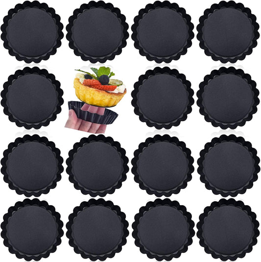 DATANYA Mini Tart Pans 4 Inch with Removable Bottom Quiche Pans 16PACKS