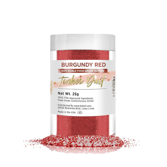 Bakell Bulk Size | Red Tinker Dust Edible Glitter Jar | Food Grade Gourmet Dessert, Foods, Drink Garnish Sparkle Sprinkle