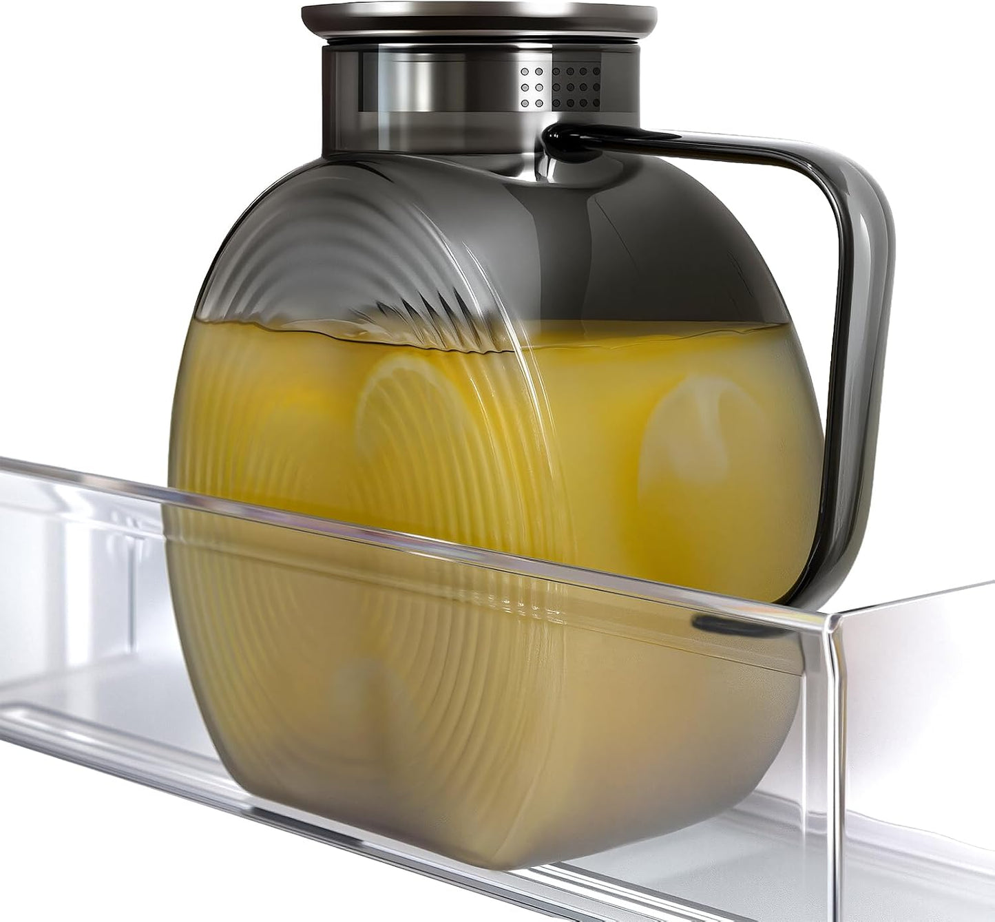 Glass Pitcher With Lid, 2 Liter 68 oz Glass Water Pitchers With handle and lid, 0.528 Gallon Tea Pitcher For Fridge, Carafe Jug Jar For Hot/Cold Water Iced Tea Juice Coffee Milk Beverage (Grey)