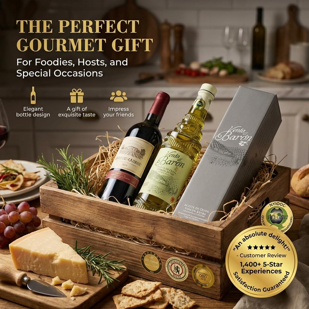 Venta del Barón - Voted The World's Best Olive Oil - Extra Virgin Cold Pressed - High in Polyphenols - 16.9 fl oz (500ml)