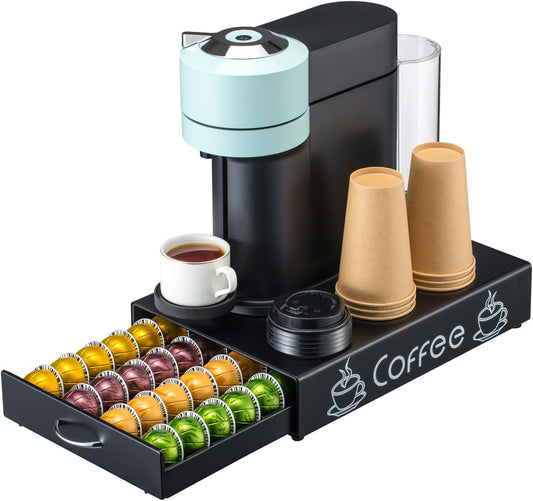 Rice rat Nespresso Pod Holder Pod Drawer Cabinet Pod Storage Rack For Counter,10.6'' Wide by 16.5'' Deep by 3.5'' High (30